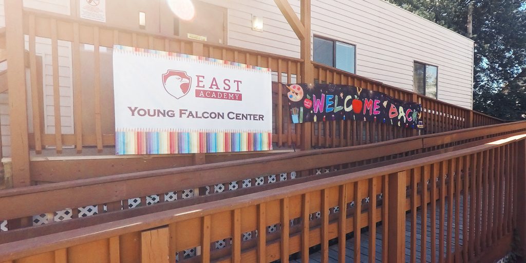Young Falcon Canter entry and welcome sign